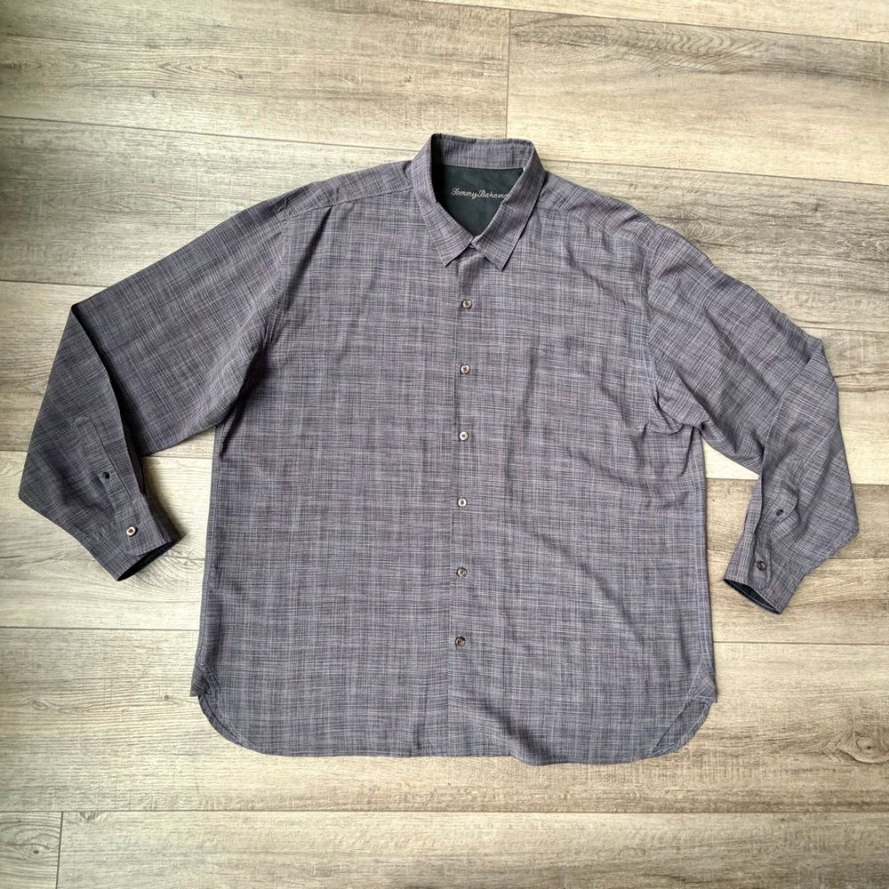 Tommy Bahama Silk Long Sleeve Shirt Office Lightweight Party Classy Embroidered